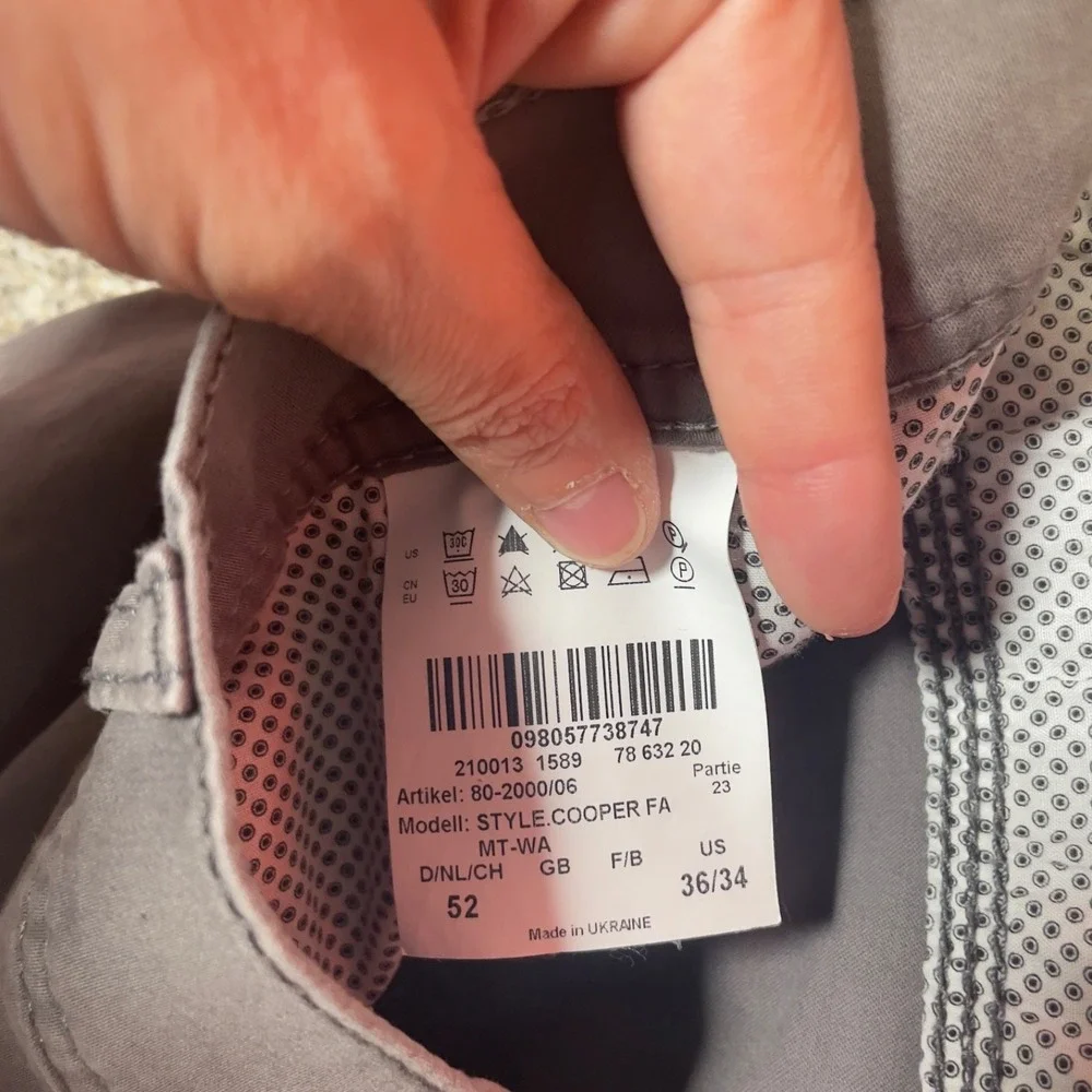 Brax Feel Good Cooper Fancy Regular Fit Mens Grey Pants 36x34 80-2000/06 - Picture 4 of 10